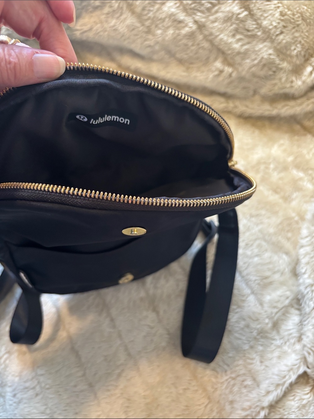 lululemon athletica Black Crossbody Sling with Gold Accents - Picture 6 of 9